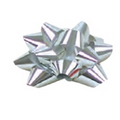 Silver 4" Diameter Glitter Perfect Bow  (3/4" Ribbon)